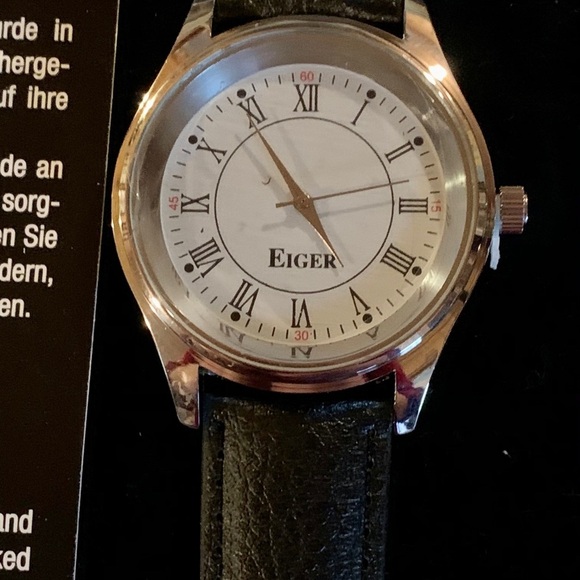 Eiger Men’s Large Face Watch with Black Band NIP - Picture 4 of 7